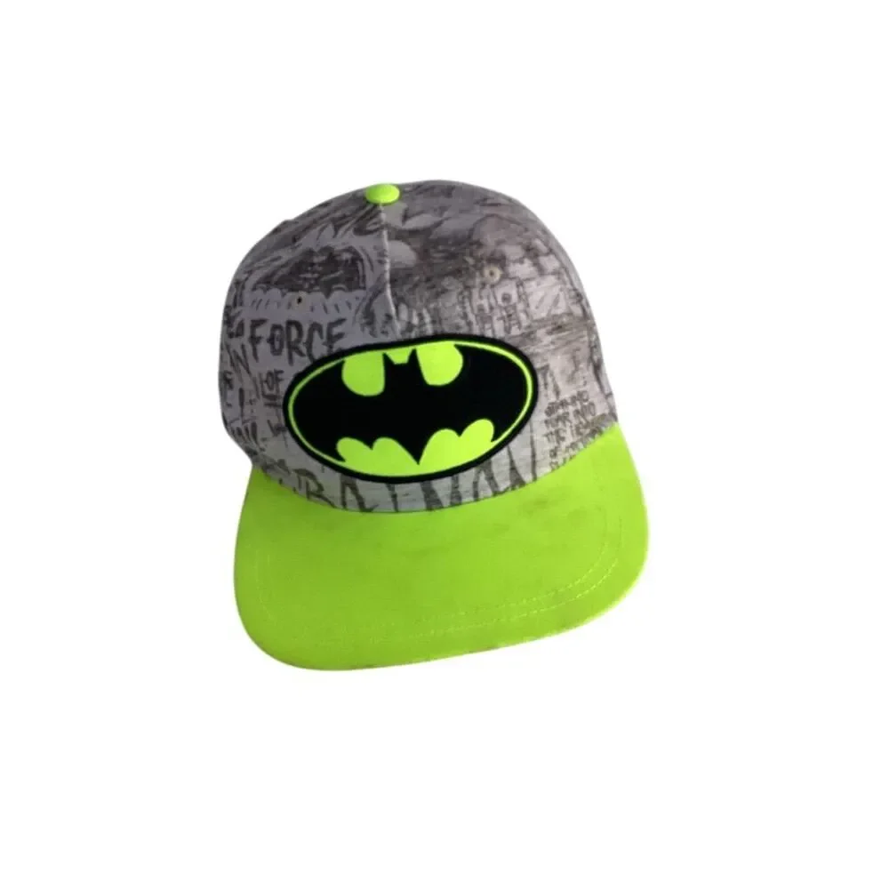 Batman Youth Snapback‎ Hat Neon Yellow Brim Adjustable Comic Graphic